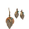 Bohemian Style Leaf Alloy & Wood Pendant Necklaces & Dangle Earrings Sets WG5D754-01-5