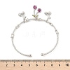 Brass Micro Pave Cubic Zirconia Fruit Charm Bangles for Women BJEW-Z089-01P-02-5