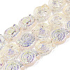 Electroplate Transparent Glass Beads Strands EGLA-Q136-02A-01-1