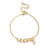 Flat Round Brass Micro Pave Clear Cubic Zirconia Round Chain Bracelets for Women BJEW-L696-104G-1