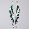 Bohemian Long Tassel Glass Seed Beaded Dangle Earrings for Women LS-IW9172-2-1