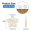 20Pcs Natural Freshwater Shell Star Charms SHEL-YW0001-14-3