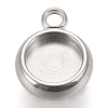 Tarnish Resistant 304 Stainless Steel Pendant Cabochon Settings LS-STAS-K202-03B-P-1