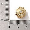 Flower Rack Plating Brass Micro Pave Cubic Zirconia European Beads KK-G511-04D-G-3