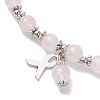 Natural Round Rose Quartz Bracelets BJEW-JB10950-3