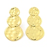 Rack Plating Flat Round Brass Stud Earrings for Women EJEW-G410-64G-2