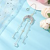 Natural Ametrine Chip Beads & Glass Beads & Brass Hanging Suncatchers HJEW-JM04754-1