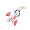 Animal Theme Brass Enamel Pendants KK-CBAE20A-02F-G-2