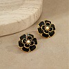304 Stainless Steel Flower Stud Earrings LS-EJEW-A147-03G-1