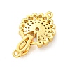 Rack Plating Brass Micro Pave Clear Cubic Zirconia Fold Over Clasps KK-E034-37G-3