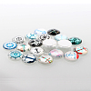 Helm &  Anchor Printed Glass Cabochons GGLA-A002-12mm-WW-3