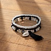 Bohemian Vacation Style Glass Beaded Stackable Stretch Bracelets Set for Women OD2918-5-1