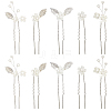 Alloy with Plastic Beads Hair Sticks for Women Girls OHAR-WH20010-08P-1