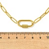 4MM 304 Stainless Steel Paperclip Chain Necklaces with Screw Carabiner Lock Charms for Women NJEW-JN06229-5