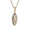 Natural Paua Shell Pendant Necklaces NJEW-JN05141-01-2