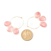 Synthetic Other Watermelon Stone Glass Teardrop Beaded Hoop Earrings EJEW-JE04787-01-4