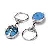 Natural & Synthetic Gemstone and Colorful Glass Drill Keychain G-M385-02P-4