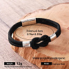 Braided Knot Nylon Cord Bracelets with 304 Stainless Steel Magnetic Clasps for Men UA2967-12-1