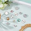 40Pcs 4 Styles 304 Stainless Steel Brooch Cabochon Settings STAS-BBC0007-28-3