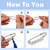 8Pcs 4 Styles Iron Rhinestone Safety Pins FIND-TA0008-81-4