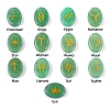 Oval Natural Green Aventurine Rune Stones PW-WG63123-02-1