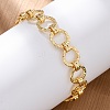 Brass Ring Chain Link  Bracelets for Women Men BJEW-K273-16G-2