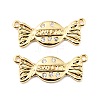 Brass Micro Pave Clear Cubic Zirconia Link Connectors ZIRC-K086-34G-1