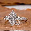 Brass Micro Pave Clear Cubic Zirconia Finger Rings FS-WG5249E-01-2