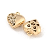 Brass Micro Pave Clear Cubic Zirconia Charms KK-Z057-05G-2