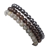 3Pcs 3 Style Natural & Synthetic Mixed Stone Round Beaded Stretch Bracelets BJEW-JB10178-04-5
