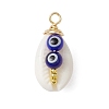 Acrylic Imitation Shell & Evil Eye Lampwork Pendants PALLOY-JF02876-3