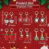 Alloy Enamel Tree & Gifts Box & Penguin & Snowman & Stocking & Glove Pendant Locking Stitch Markers HJEW-AB00066-2