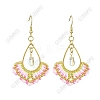 Handmade Glass Seed Beads Dangle Earrings EJEW-FS00076-1