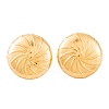 Ion Plating(IP) Flat Round 304 Stainless Steel Stud Earrings for Women EJEW-L272-001G-1