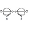 304 Stainless Steel Rhinestone Nipple Rings WG0E32C-06-1