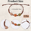 3Pcs Handmade Porcelain Beads Braided Bead Bracelets for Men Women BJEW-CP0001-01A-2