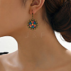 Stainless Steel Flower Dangle Earrings ON3560-1