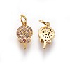 Brass Micro Pave Cubic Zirconia Charms LS-ZIRC-E161-23G-1