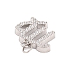 316 Stainless Steel Micro Pave Cubic Zirconia Pendants STAS-K284-01B-P-2