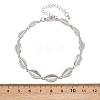 Cowrie Shell Shape Brass Link Chain Bracelets for Women BJEW-K248-07B-P-5