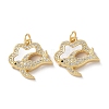 Brass Micro Pave Clear Cubic Zirconia Pendants KK-B083-33A-G-1