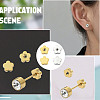 40Pcs 4 Styles Stainless Steel Ear Nuts STAS-FS0002-21-6