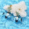 Glass Seed Bead Dangle Stud Earrings EJEW-MZ00283-4