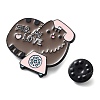 Black Zinc Alloy Brooches JEWB-E033-02EB-01-3