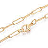 Brass Textured Paperclip Chain Necklace Making MAK-S072-03B-G-2