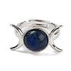 Dyed Natural Lapis Lazuli Adjustable Rings RJEW-K271-01P-11-2