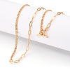 Brass Twist Chain & Paperclip Chain Necklaces NJEW-N054-11KCG-1