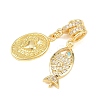 Brass Micro Pave Cubic Zirconia Pendants KK-Z151-07G-2