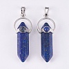 Natural Lapis Lazuli Double Terminated Pointed Pendants G-P373-B02-1