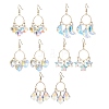 Moon/Cross /Star/Teardrop/Heart Glass Dangle Earrings EJEW-JE06116-1